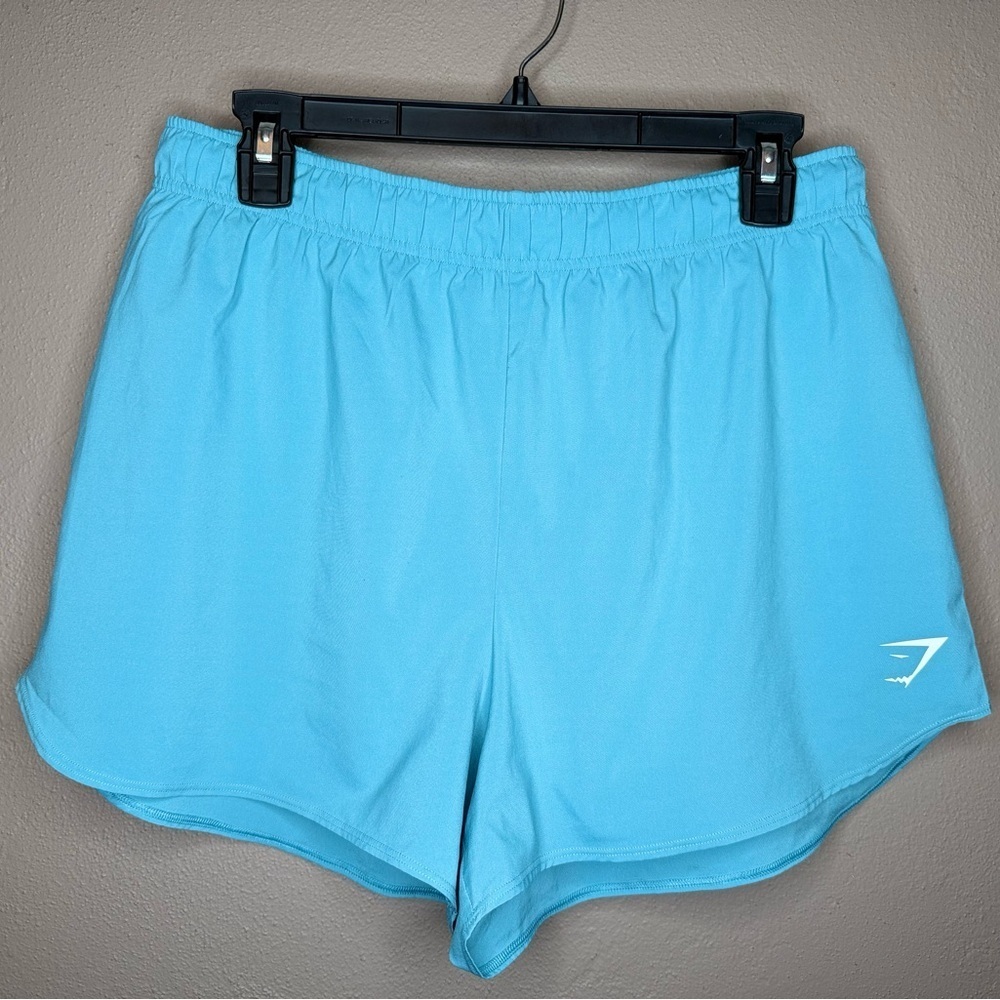 Gymshark Light Blue Athletic Loose Fit Shorts Women Size L Activewear Workout